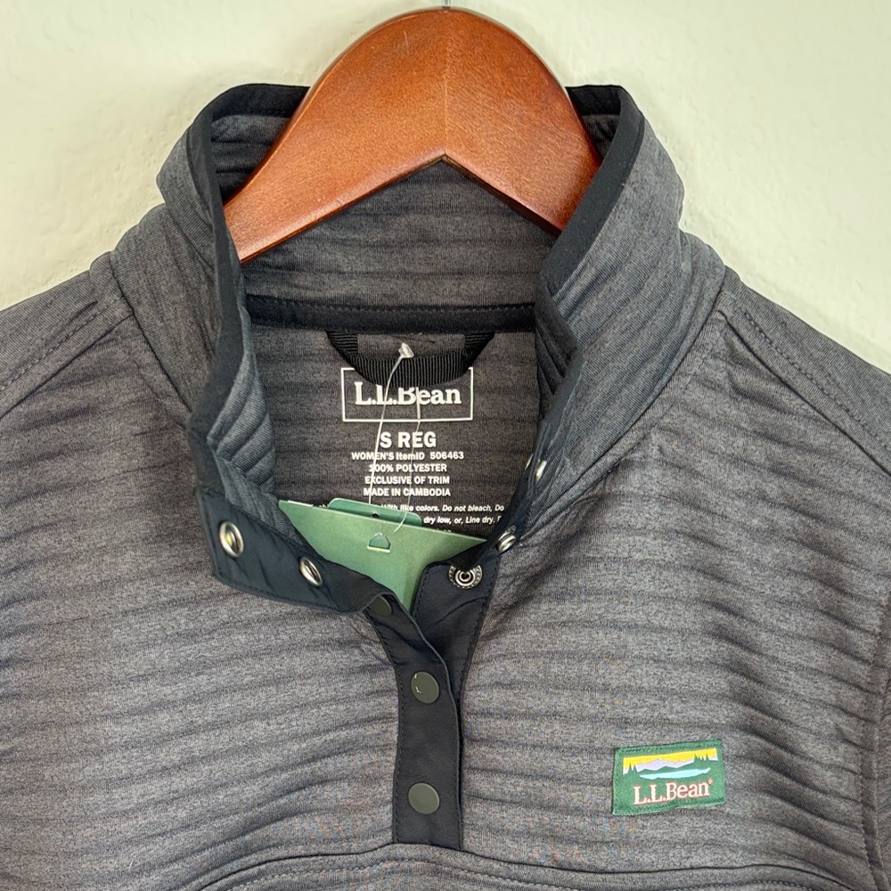 NWT L.L. Bean Alright Knit Pullover Alley Gray Women's Jacket S - Picture 4 of 14